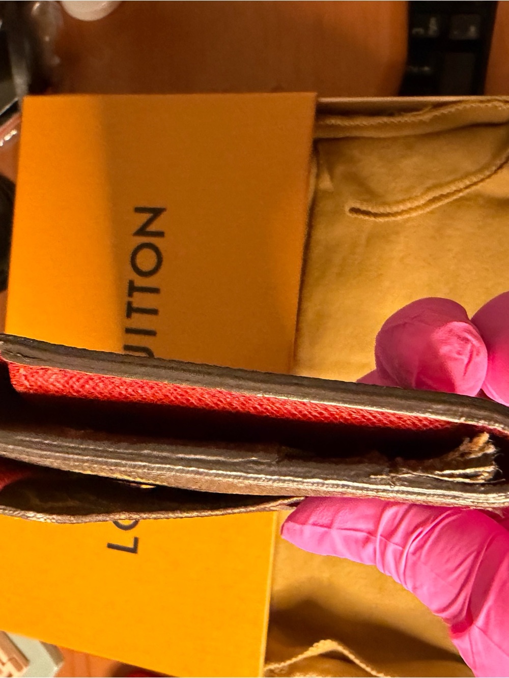 Pre-Owned Louis Vuitton Sarah Monogram Canvas Continental Wallet in Brown & Gold - Picture 8 of 13